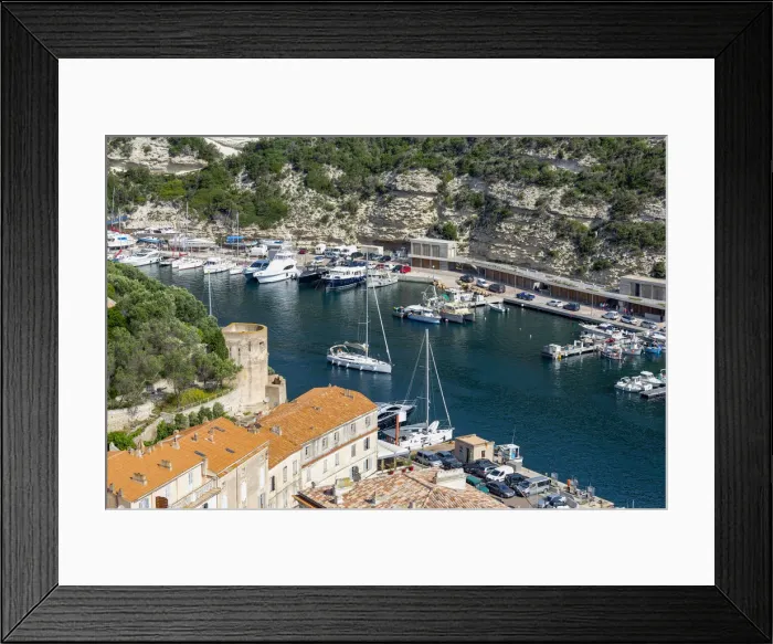 Framed Print : Boats moored in the marina in the southern Corsica town of Bonifacio, Corsica, France Framed Print : Boats moored in the marina in the southern Corsica town of Bonifacio, Corsica, France