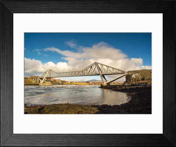 Framed Print : Morning sunlight on the Connel Bridge over Loch Etive, Highlands, Scotland, United Framed Print : Morning sunlight on the Connel Bridge over Loch Etive, Highlands, Scotland, United