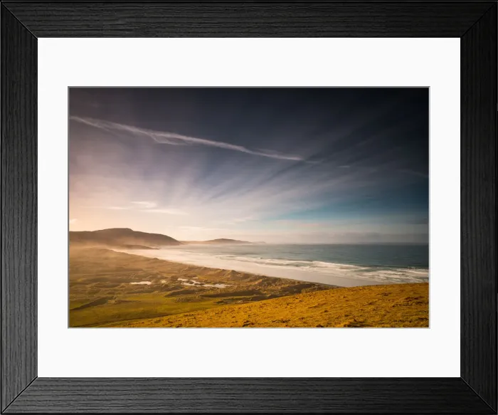Framed Print : Traigh Eais looking south, as seen from Beinn Eolaigearraidh Mhor, Barra, Outer Hebrides Framed Print : Traigh Eais looking south, as seen from Beinn Eolaigearraidh Mhor, Barra, Outer Hebrides