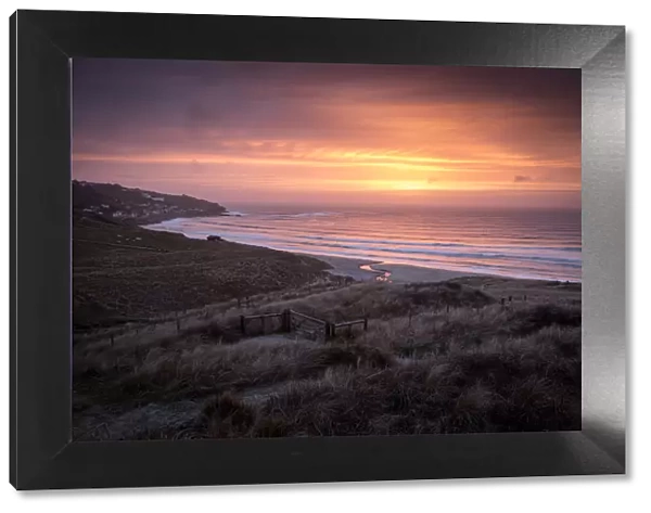 Sennen Beach at sunset, Sennen, Cornwall, England, United Kingdom, Europe