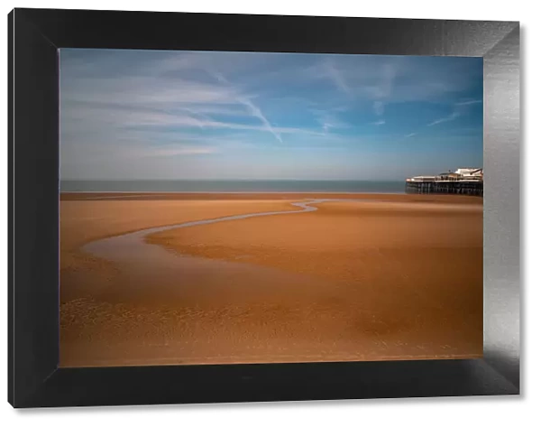 Northern Victorian Pier, Blackpool Beach, Blackpool, Lancashire, England, United Kingdom