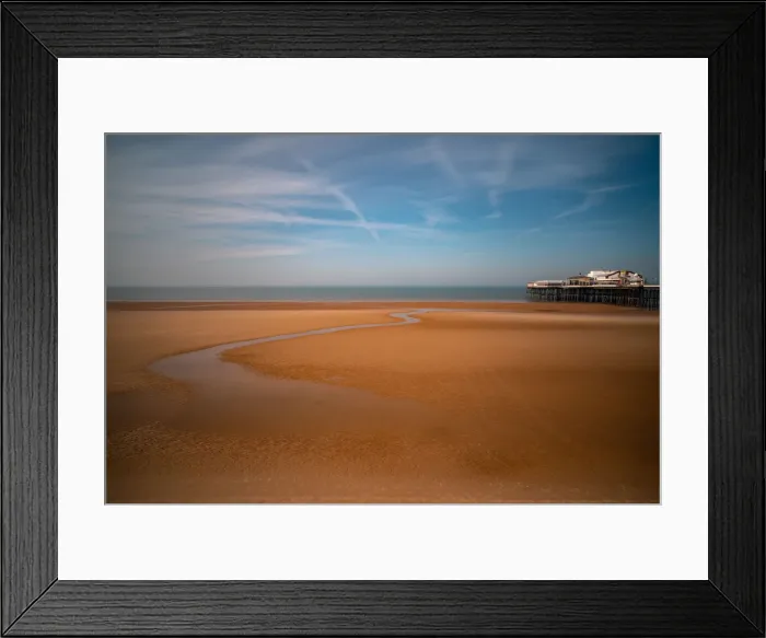 Framed Print : Northern Victorian Pier, Blackpool Beach, Blackpool, Lancashire, England, United Kingdom