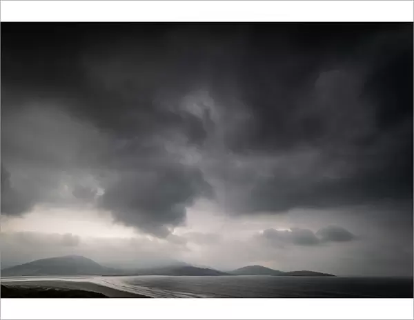 Storm over Luskentyre Beach, West Harris, Outer Hebrides, Scotland, United Kingdom
