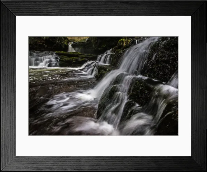 Framed Print : Sgwd Isaf Clun-Gwyn waterfall, Pontneddfechan, Powys, Wales, United Kingdom, Europe Framed Print : Sgwd Isaf Clun-Gwyn waterfall, Pontneddfechan, Powys, Wales, United Kingdom, Europe