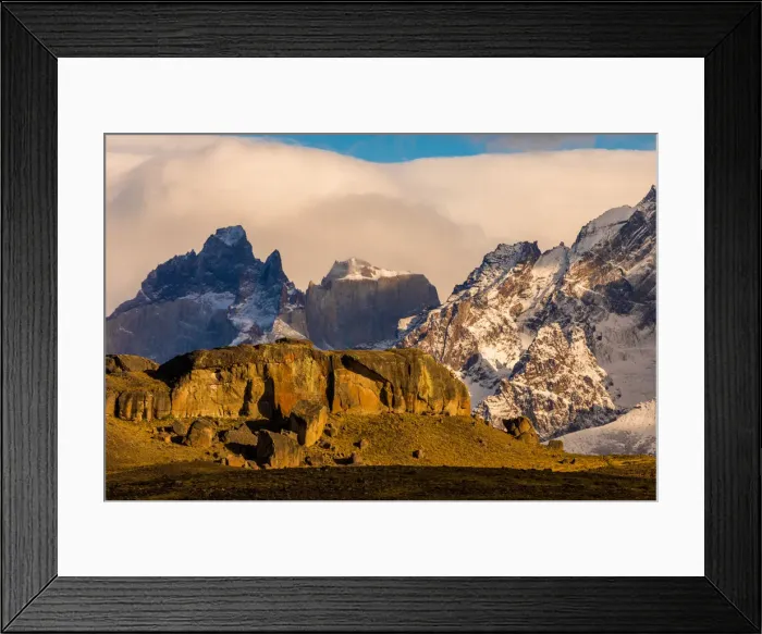 Framed Print : Beautiful scenery in Torres del Paine National Park, Patagonia, Chile, South America Framed Print : Beautiful scenery in Torres del Paine National Park, Patagonia, Chile, South America