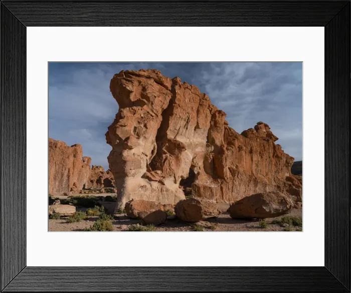 Framed Print : Surreal rock formations caused by the elements, Vallee de Rocas, Bolivian Andes, Bolivia