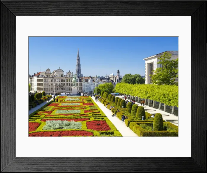 Framed Print : Cityscape at Mont des Arts Garden, Brussels, Belgium, Europe