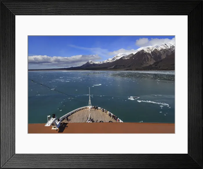 Framed Print : Cruise Ship, Hubbard Glacier, Disenchantment Bay, Alaska, United States of America Framed Print : Cruise Ship, Hubbard Glacier, Disenchantment Bay, Alaska, United States of America