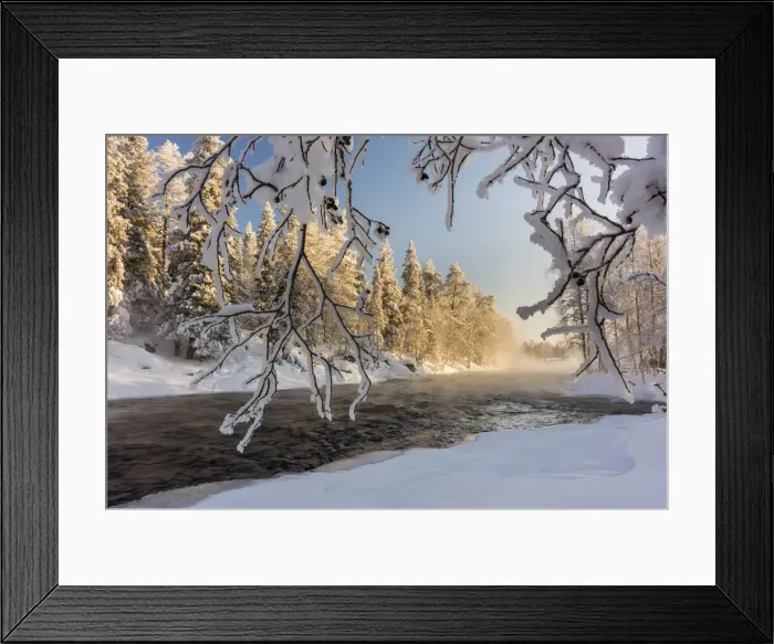 Framed Print : River Kitka (Kitkajoki) in winter, Kuusamo, Finland, Europe Framed Print : River Kitka (Kitkajoki) in winter, Kuusamo, Finland, Europe
