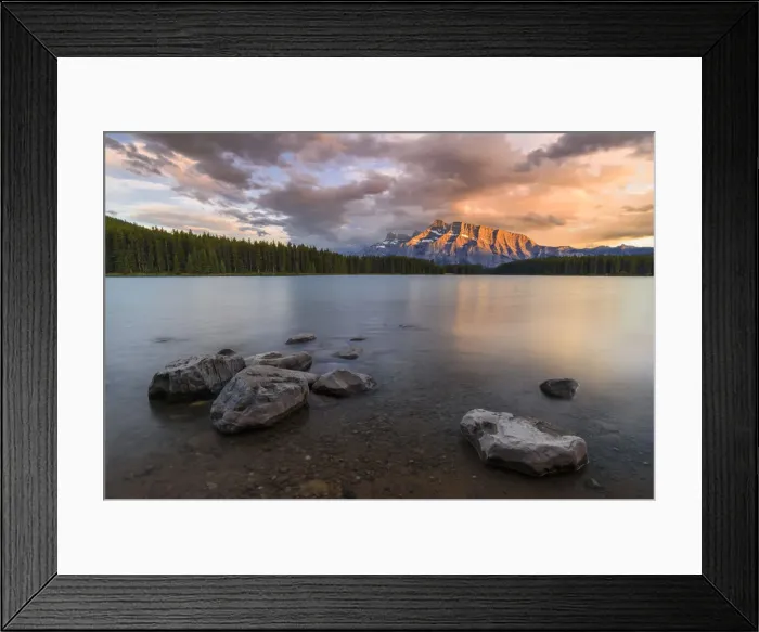 Framed Print : Sunset over Mount Rundle at Two Jack Lake, Banff National Park, UNESCO World Heritage Framed Print : Sunset over Mount Rundle at Two Jack Lake, Banff National Park, UNESCO World Heritage
