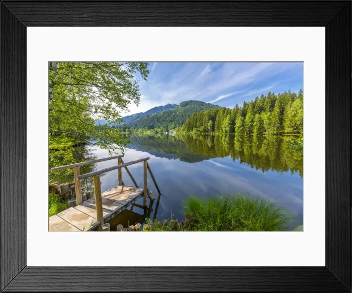 Framed Print : View of reflections in Schwarzsee, Kitzbuhel, Austrian Tyrol, Austria, Europe Framed Print : View of reflections in Schwarzsee, Kitzbuhel, Austrian Tyrol, Austria, Europe