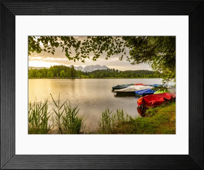 Framed Print : View of the Wilder Kaiser Mountain Range from Schwarzsee near Kitzbuhel, Tyrol, Austria Framed Print : View of the Wilder Kaiser Mountain Range from Schwarzsee near Kitzbuhel, Tyrol, Austria