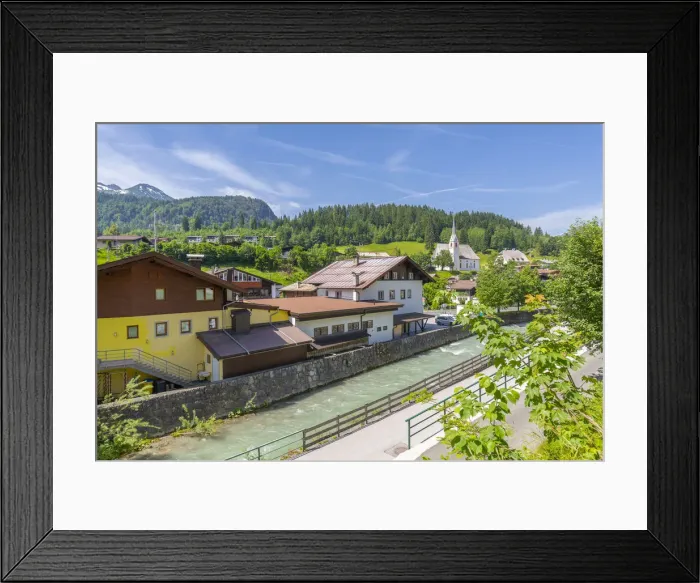Framed Print : Elevated view of river through Fieberbrunn, Fieberbrunn, Austrian Alps, Tyrol, Austria Framed Print : Elevated view of river through Fieberbrunn, Fieberbrunn, Austrian Alps, Tyrol, Austria