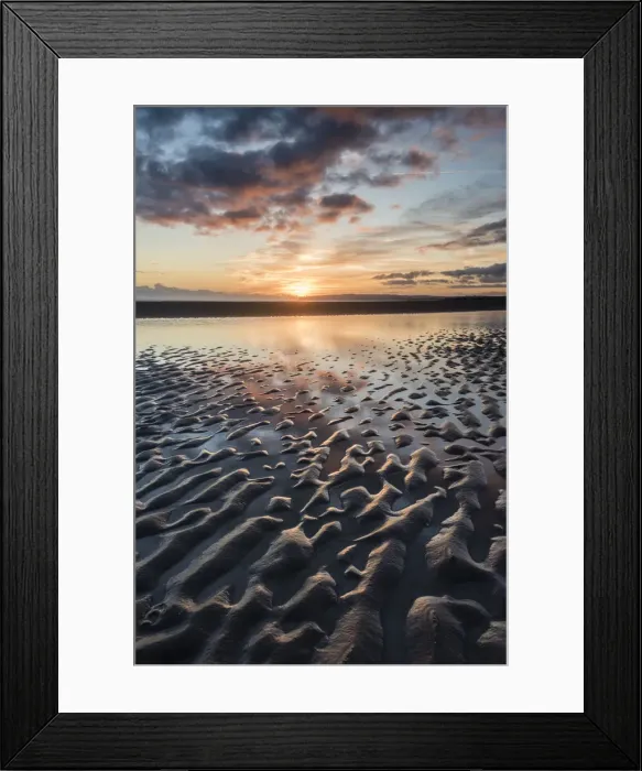 Framed Print : Sunset, Camber Sands, East Sussex, England, United Kingdom, Europe