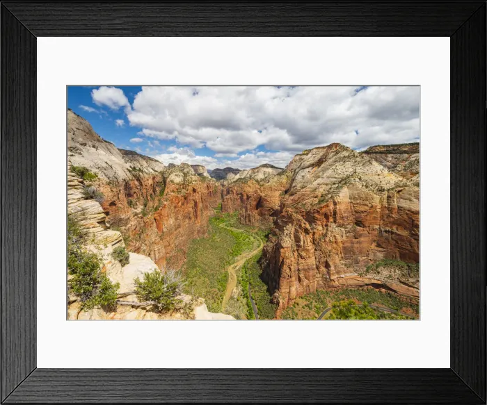 Framed Print : View down Zion Canyon from Angels Landing, Zion National Park, Utah, United States Framed Print : View down Zion Canyon from Angels Landing, Zion National Park, Utah, United States