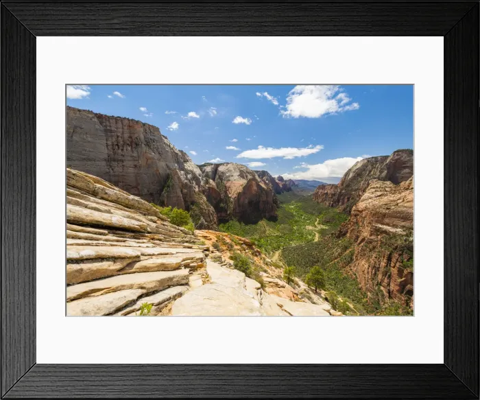 Framed Print : View down Zion Canyon from Angels Landing, Zion National Park, Utah, United States Framed Print : View down Zion Canyon from Angels Landing, Zion National Park, Utah, United States
