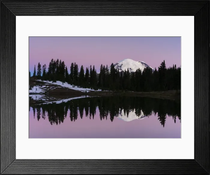 Framed Print : Reflection of Mount Rainier at dawn, Tipsoo Lake, Mount Rainier National Park, Washington Framed Print : Reflection of Mount Rainier at dawn, Tipsoo Lake, Mount Rainier National Park, Washington