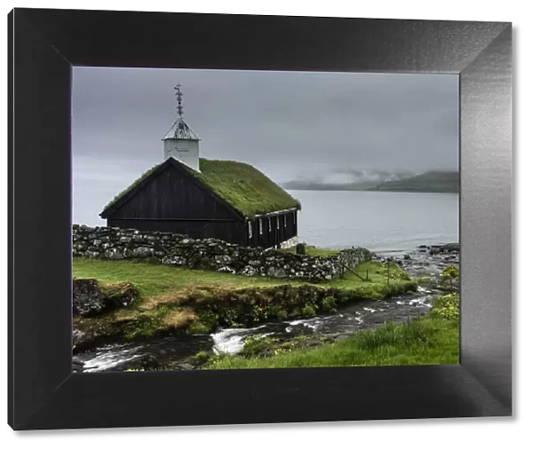 Funnings Kirkja Church, Eysturoy, Faroe Islands, Denmark, Atlantic, Europe
