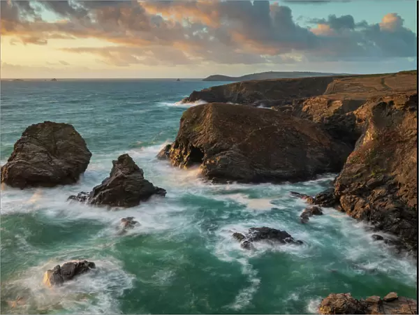 Dramatic coastal scenery near Trevose Head in North Cornwall, England, United Kingdom