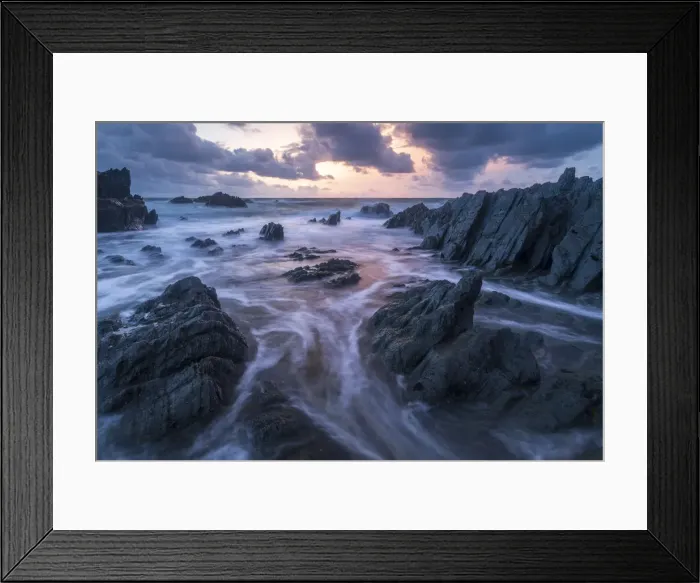 Framed Print : Sunset over the dramatic coastline of North Devon, England, United Kingdom, Europe Framed Print : Sunset over the dramatic coastline of North Devon, England, United Kingdom, Europe