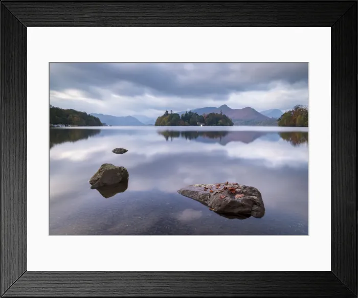 Framed Print : Tranquil morning at Derwent Water in the Lake District National Park, UNESCO World Framed Print : Tranquil morning at Derwent Water in the Lake District National Park, UNESCO World
