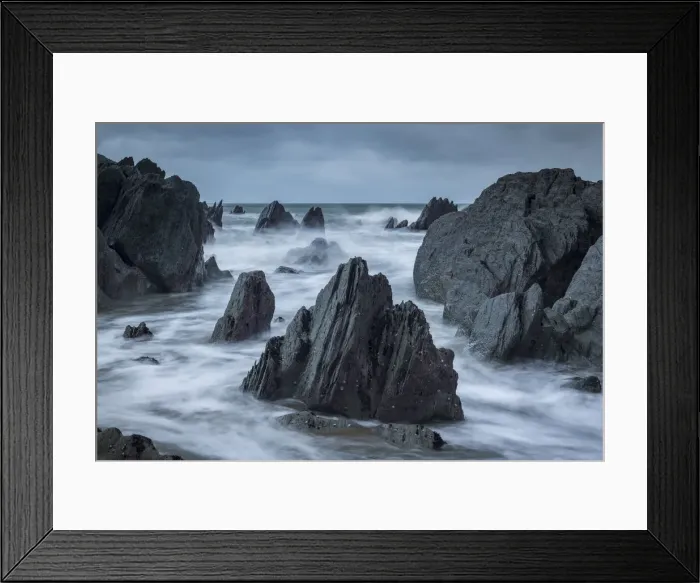Framed Print : Rocky cove on the dramatic North Devon coast in winter, Devon, England, United Kingdom Framed Print : Rocky cove on the dramatic North Devon coast in winter, Devon, England, United Kingdom