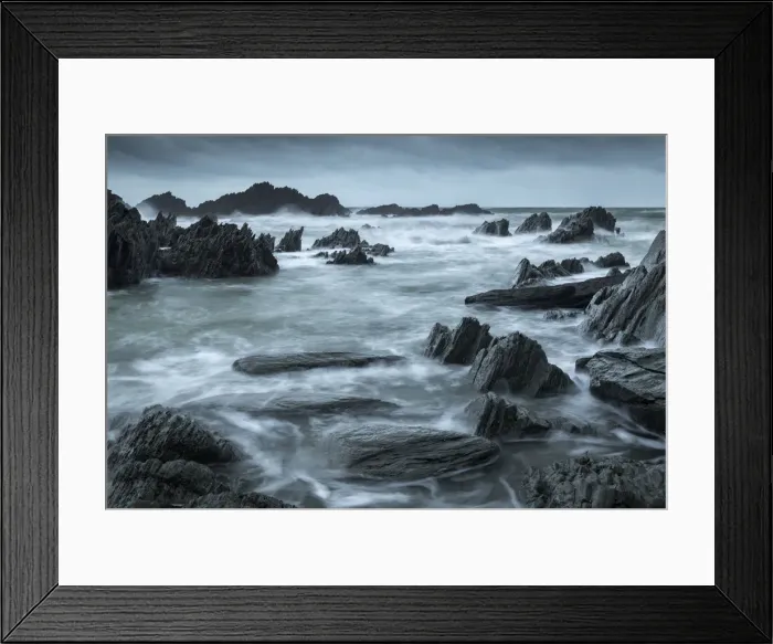 Framed Print : Rocky cove on the dramatic North Devon coast in winter, Devon, England, United Kingdom Framed Print : Rocky cove on the dramatic North Devon coast in winter, Devon, England, United Kingdom