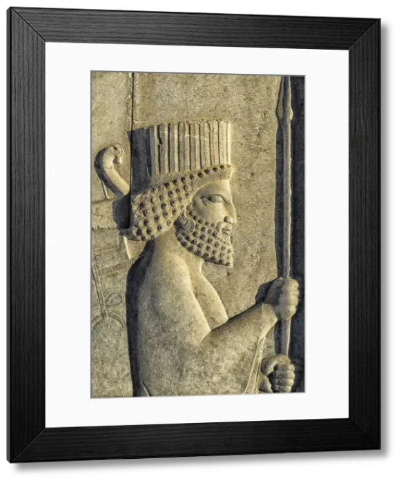 Framed Print : Apadana stairway facade detail, relief of the Achaemenids, Medes and Persians, Persepolis Framed Print : Apadana stairway facade detail, relief of the Achaemenids, Medes and Persians, Persepolis