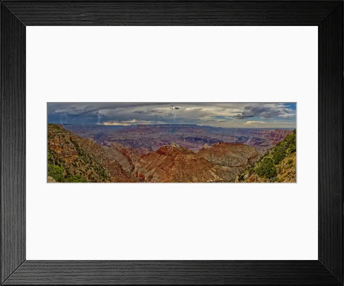 Framed Print : View of the Grand Canyon west of Navajo Point with a storm rolling in from the west Framed Print : View of the Grand Canyon west of Navajo Point with a storm rolling in from the west