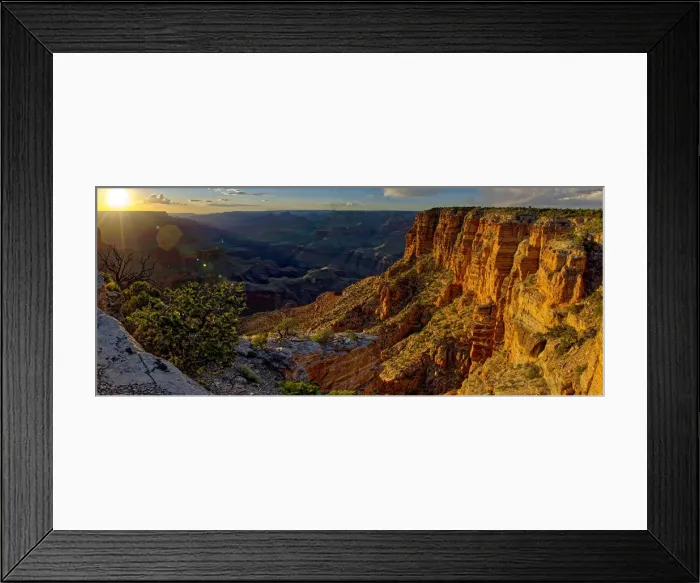 Framed Print : Grand Canyon view just west of Zuni Point on the South Rim nearing sunset, Grand Canyon Framed Print : Grand Canyon view just west of Zuni Point on the South Rim nearing sunset, Grand Canyon