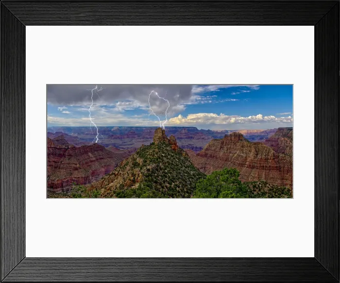 Framed Print : A storm brewing directly over the Sinking Ship on the south rim of the Grand Canyon Framed Print : A storm brewing directly over the Sinking Ship on the south rim of the Grand Canyon