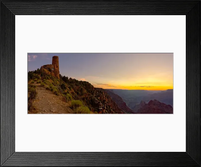 Framed Print : Watch Tower on the South Rim of the Grand Canyon at sundown, Grand Canyon National Park Framed Print : Watch Tower on the South Rim of the Grand Canyon at sundown, Grand Canyon National Park