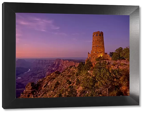 Watch Tower on Grand Canyon South Rim at twilight, Grand Canyon National Park, UNESCO