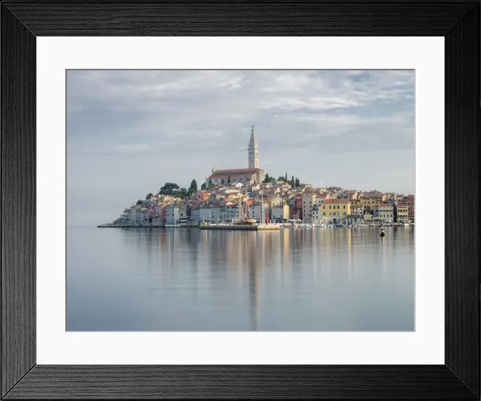 Framed Print : Early morning, Old Town reflections, Rovinj, Istria, Croatia, Europe Framed Print : Early morning, Old Town reflections, Rovinj, Istria, Croatia, Europe