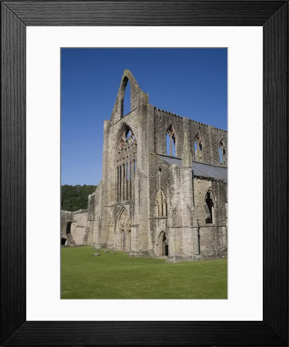 Framed Print : Vertical view of West front and South west corner of Tintern Abbey, Monmouthshire Framed Print : Vertical view of West front and South west corner of Tintern Abbey, Monmouthshire