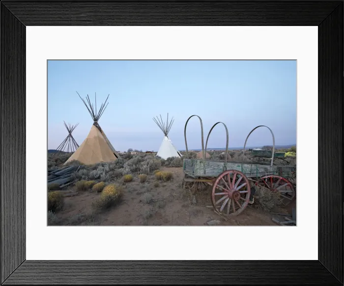 Framed Print : Teepees (tipis) on display at dusk in Taos, New Mexico, United States of America Framed Print : Teepees (tipis) on display at dusk in Taos, New Mexico, United States of America