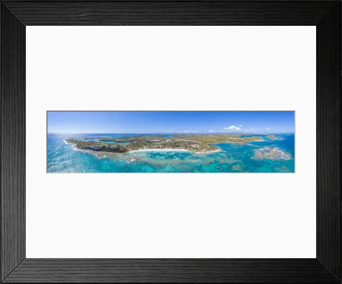 Framed Print : Aerial panoramic by drone of the coral reef around Long Bay, Antigua, Antigua and Barbuda Framed Print : Aerial panoramic by drone of the coral reef around Long Bay, Antigua, Antigua and Barbuda