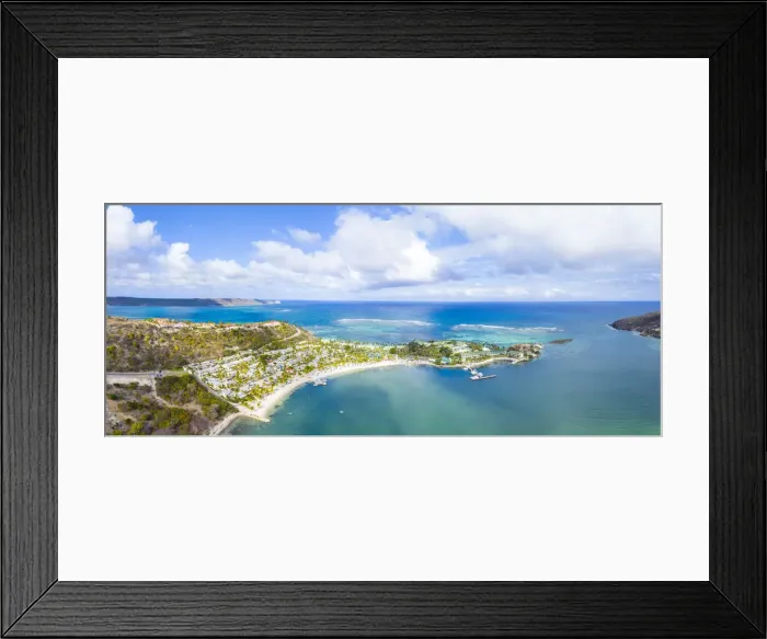 Framed Print : Aerial view by drone of St. James Bay, Antigua, Antigua and Barbuda, Leeward Islands Framed Print : Aerial view by drone of St. James Bay, Antigua, Antigua and Barbuda, Leeward Islands