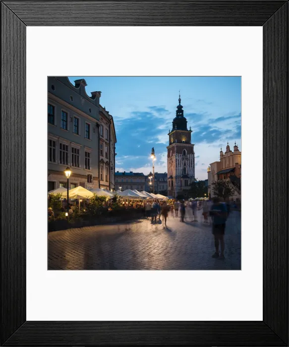 Framed Print : Rynek Glowny (Market Square) at dusk, UNESCO World Heritage Site, Krakow, Malopolskie