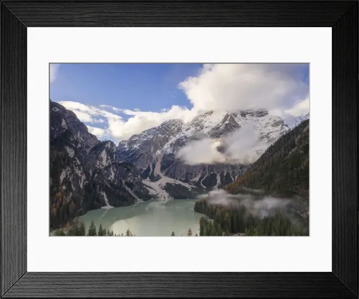 Framed Print : Lago di Braies in the Dolomites, Veneto, Italy, Europe Framed Print : Lago di Braies in the Dolomites, Veneto, Italy, Europe