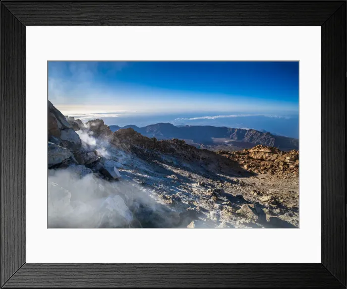 Framed Print : View from top of El Teide Volcano in the National Park in early morning, UNESCO World Framed Print : View from top of El Teide Volcano in the National Park in early morning, UNESCO World