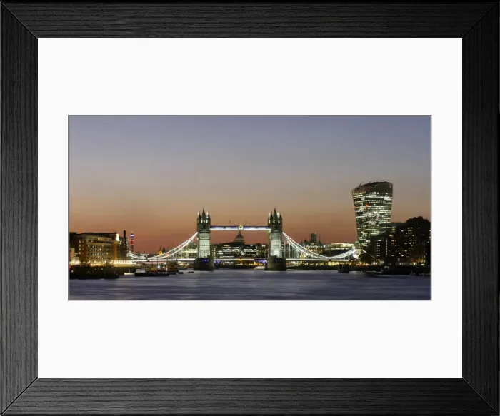 Framed Print : Panoramic view of Tower Bridge framing St Framed Print : Panoramic view of Tower Bridge framing St