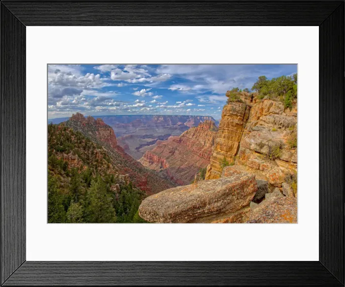 Framed Print : Grand Canyon view just below the summit of Buggeln Hill on the South Rim, Grand Canyon Framed Print : Grand Canyon view just below the summit of Buggeln Hill on the South Rim, Grand Canyon