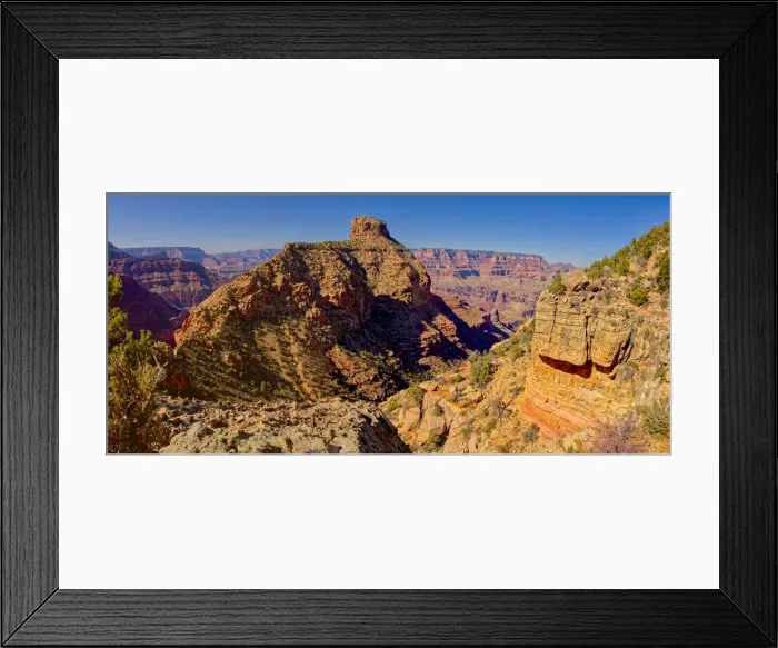 Framed Print : Coronada Butte viewed from the New Hance Trail on the south rim of the Grand Canyon Framed Print : Coronada Butte viewed from the New Hance Trail on the south rim of the Grand Canyon