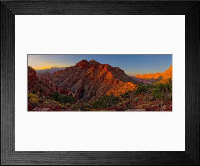 Framed Print : View of Escalante Butte in the Grand Canyon from the Tanner Trail just before sundown Framed Print : View of Escalante Butte in the Grand Canyon from the Tanner Trail just before sundown