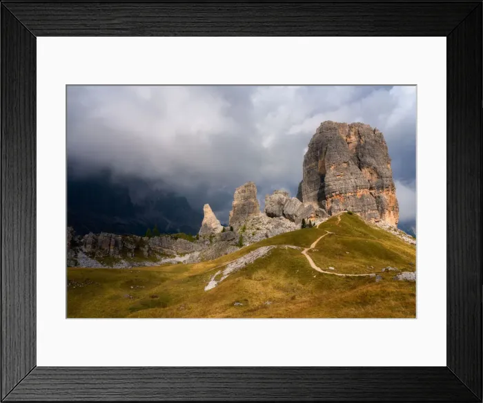 Framed Print : Cinque Torri, Belluno Province, Dolomites, Italy, Europe Framed Print : Cinque Torri, Belluno Province, Dolomites, Italy, Europe