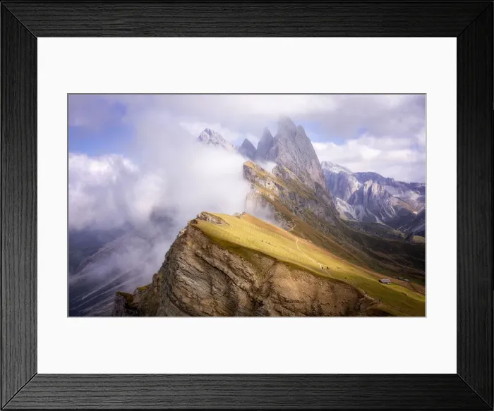 Framed Print : Dramatic Seceda mountain, Dolomites, Italy, Europe Framed Print : Dramatic Seceda mountain, Dolomites, Italy, Europe