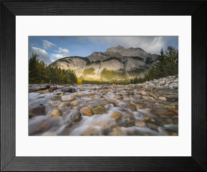 Framed Print : Cascade Mountain in autumn with stoney creek, Banff National Park, UNESCO World Heritage Framed Print : Cascade Mountain in autumn with stoney creek, Banff National Park, UNESCO World Heritage