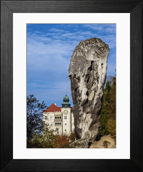 Framed Print : Pieskowa Skala Castle and Hercules Bludgeon, Trail of the Eagles Nests Framed Print : Pieskowa Skala Castle and Hercules Bludgeon, Trail of the Eagles Nests