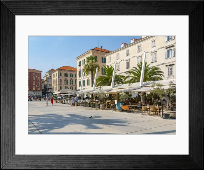 Framed Print : View of buildings and cafes on the Promenade, Split, Dalmatian Coast, Croatia, Europe Framed Print : View of buildings and cafes on the Promenade, Split, Dalmatian Coast, Croatia, Europe